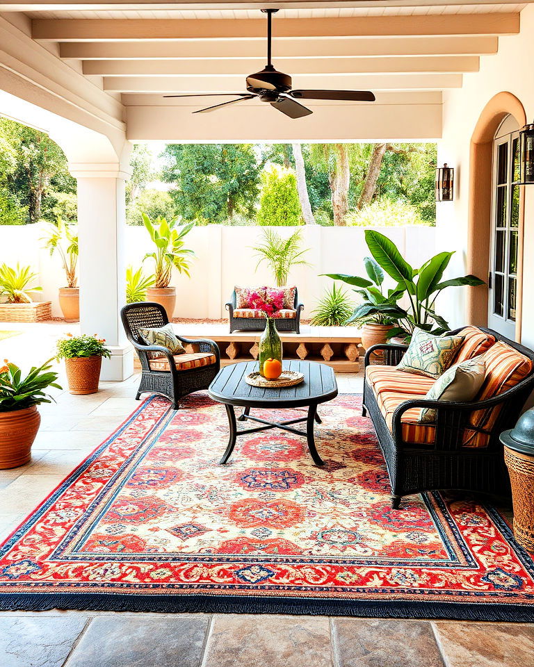 cozy patterned outdoor rugs