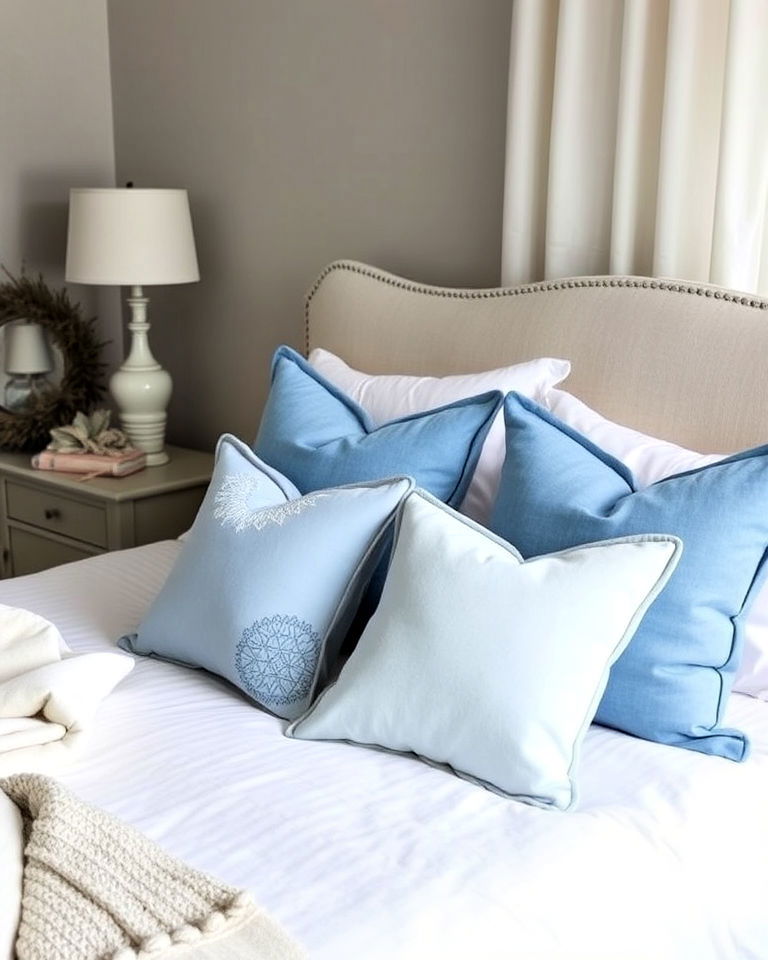 cozy periwinkle decorative pillows