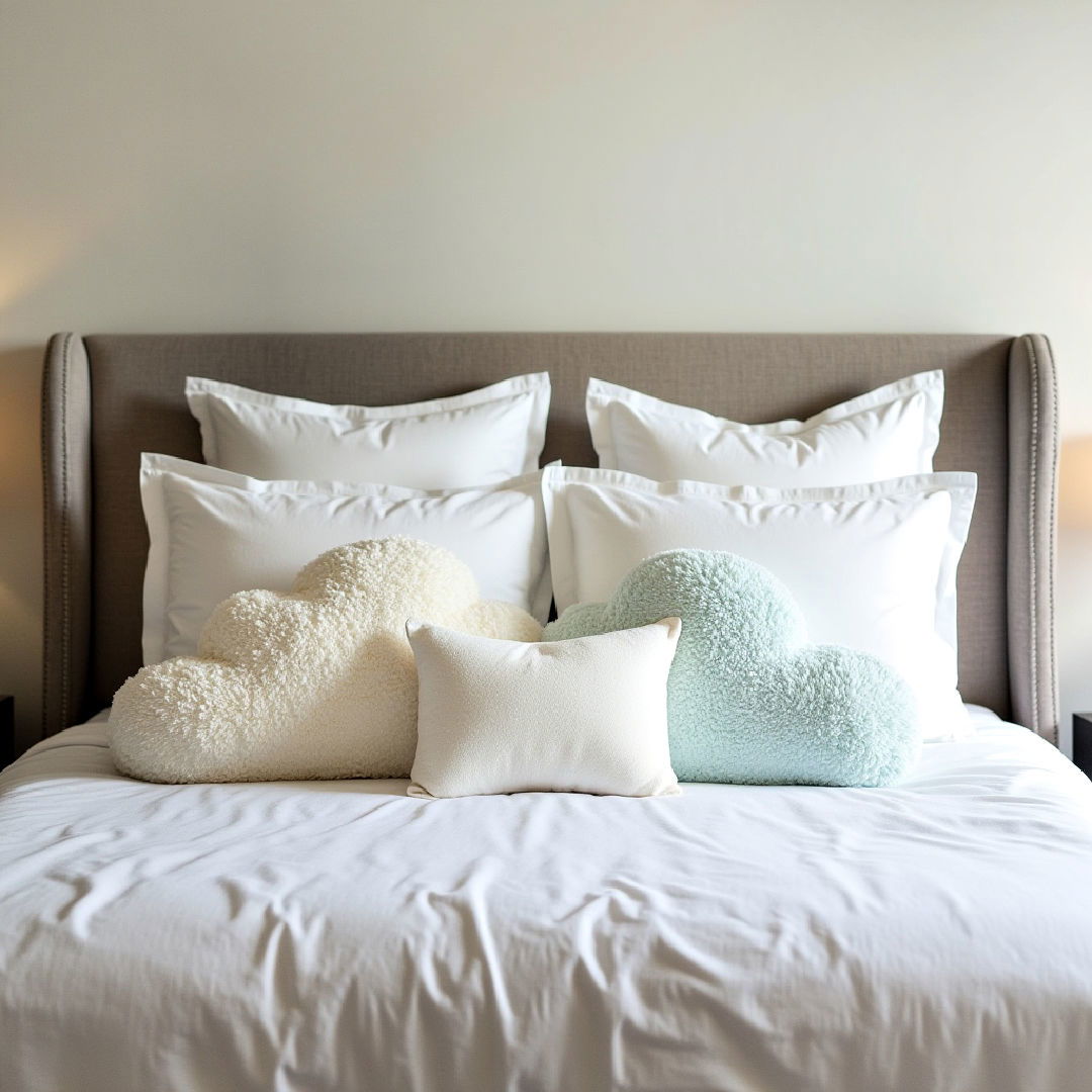 cozy plush cloud shaped pillows