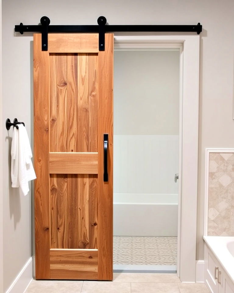 cozy reclaimed wood barn door