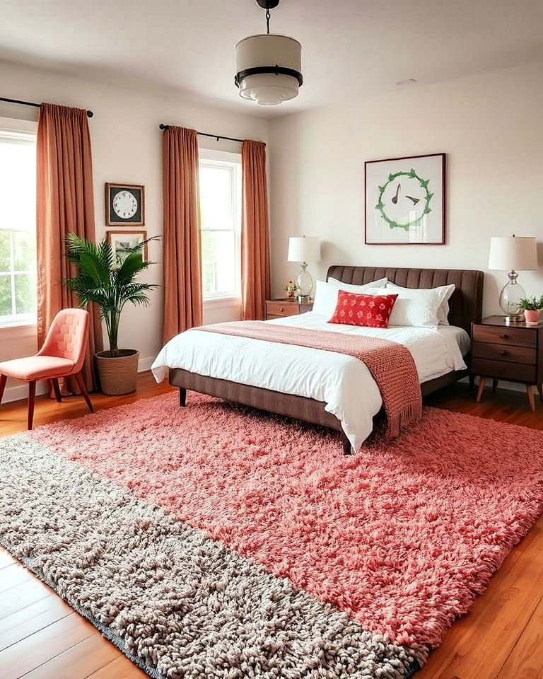 cozy shag rug for 60s bedroom