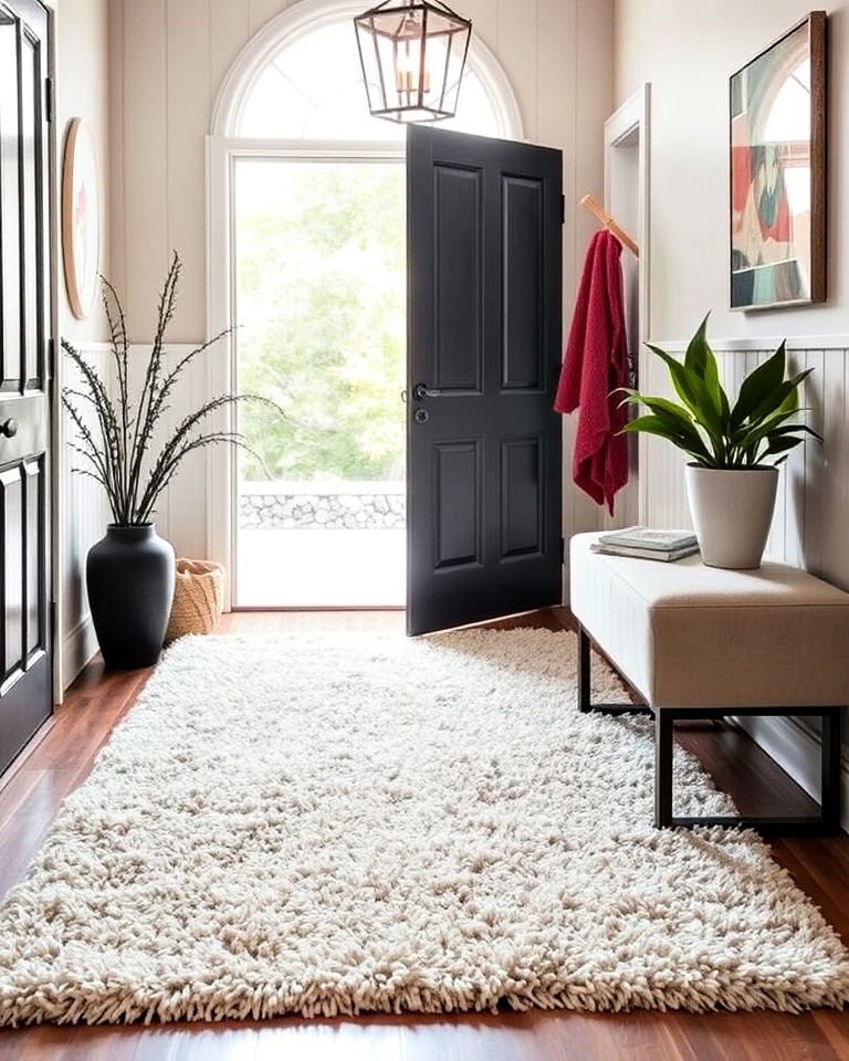 cozy shag rug for entryway