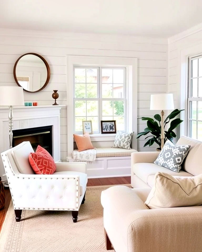 cozy shiplap accent nook