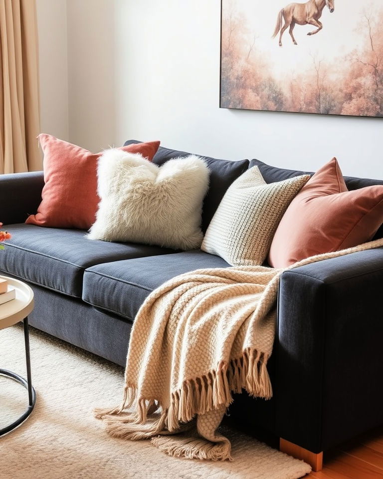 cozy up with soft textures living room