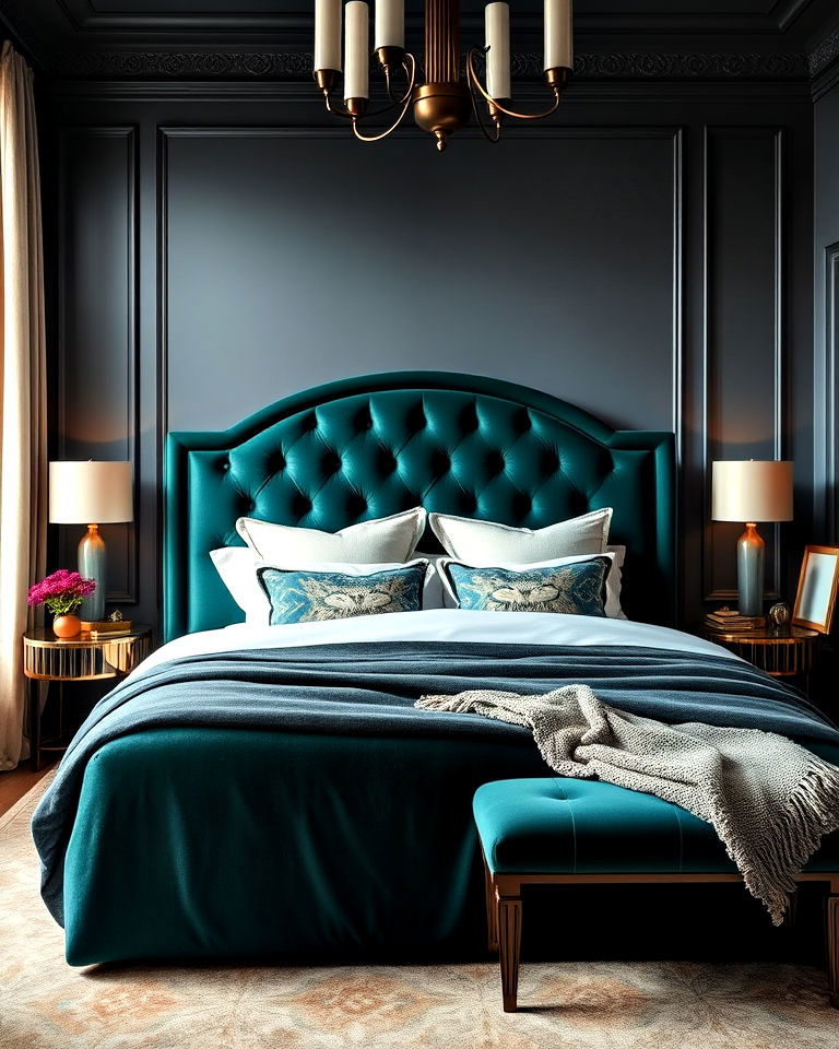 cozy velvet upholstery for grandmillennial bedroom