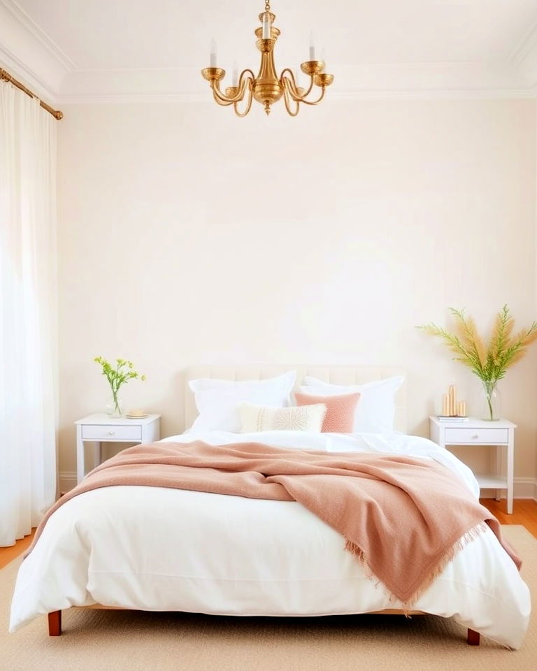 creamy white backdrop for a pastel bedroom