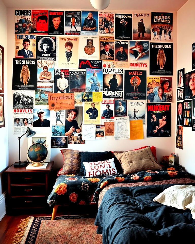 create a collage wall with posters