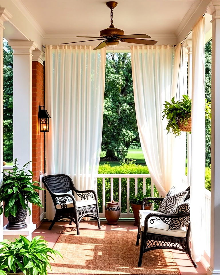 create a cozy nook with outdoor curtains