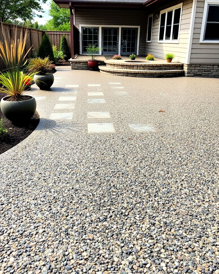 crushed granite texture concrete patio