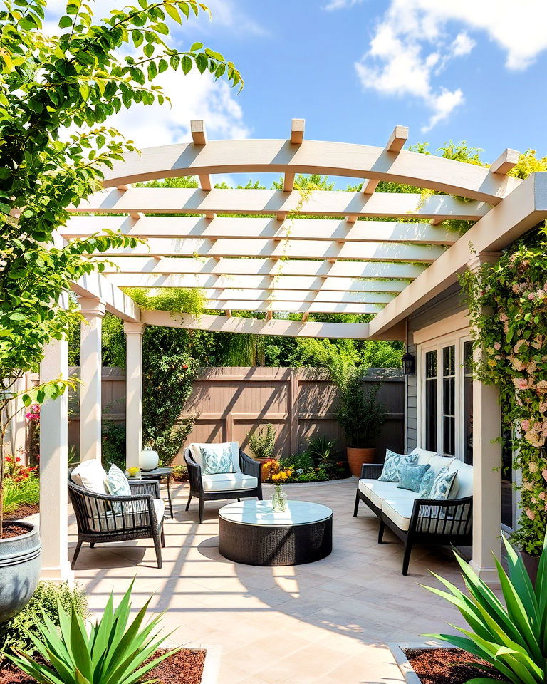 curved pergola for visual interest