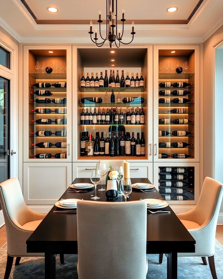 custom built in wine display