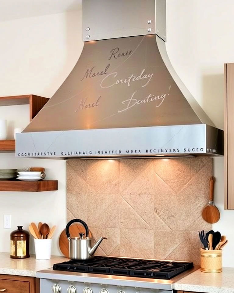 custom metal finish range hood