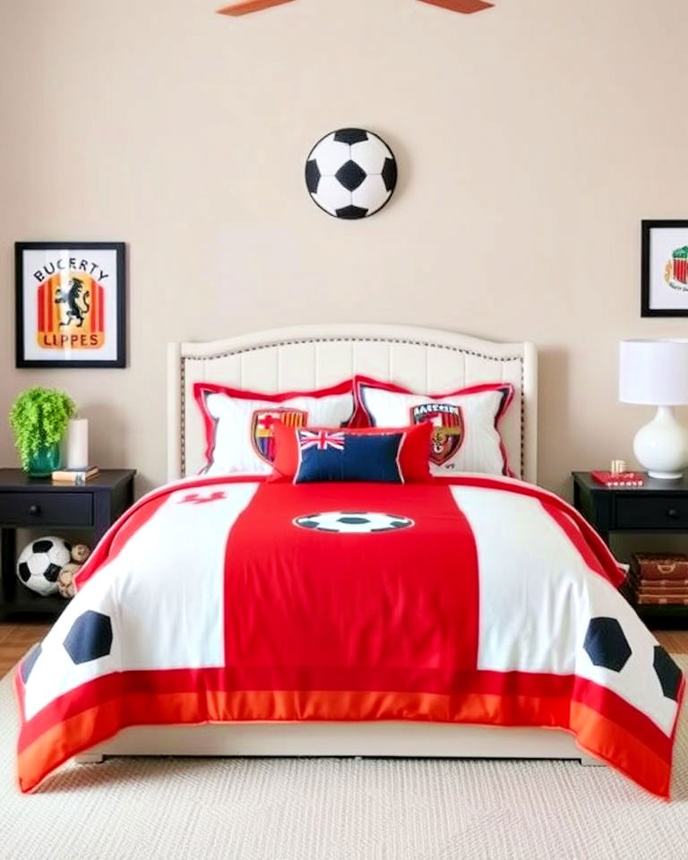 custom soccer team bedding