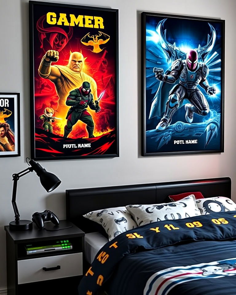 customized gaming posters for boys bedroom decor