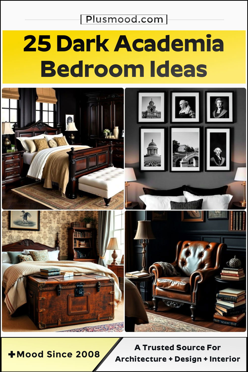 dark academia bedroom ideas and inspiration