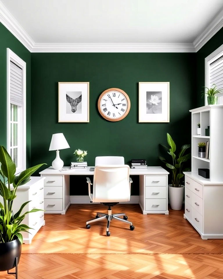 dark green and white combination