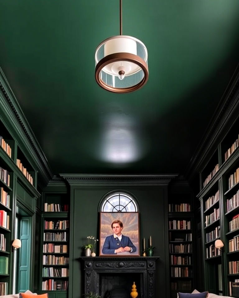 dark green ceiling for a dramatic effect