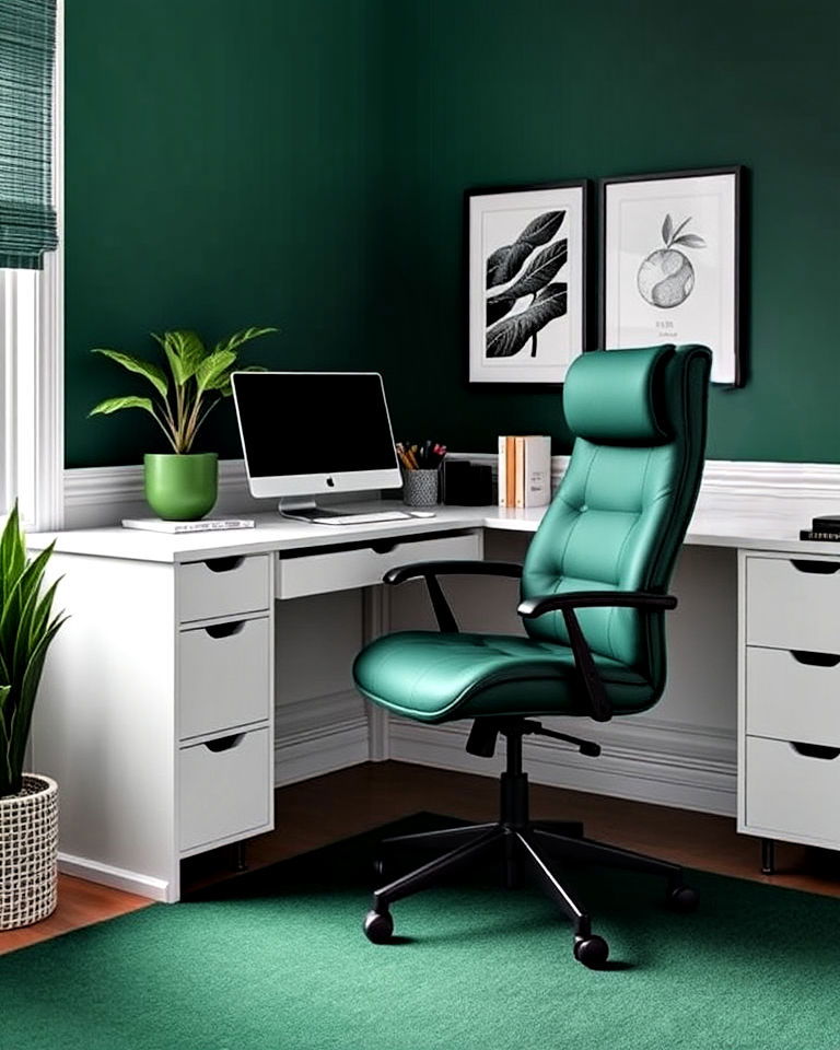 dark green desk chair