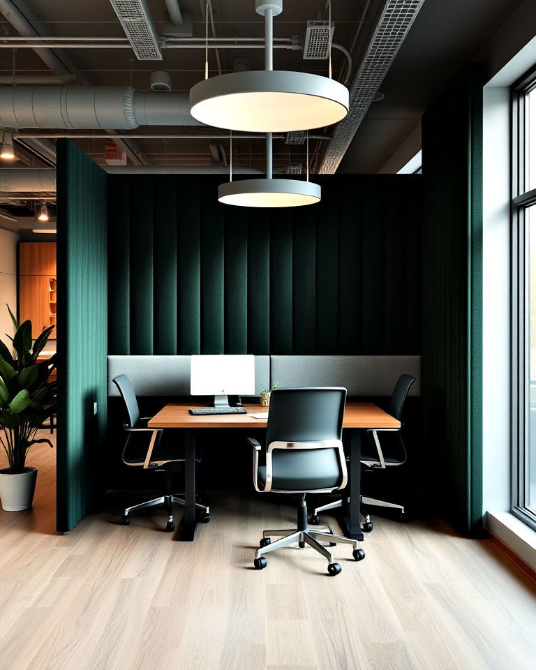 dark green office dividers