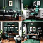 dark green office ideas