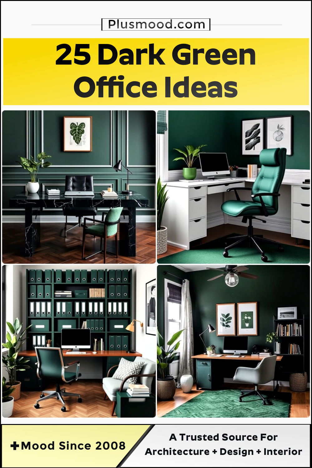 dark green office ideas and inspiration