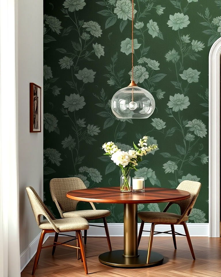 dark green wallpaper with subtle patterns