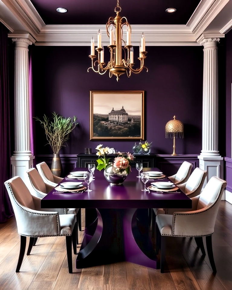 dark plum dining room table