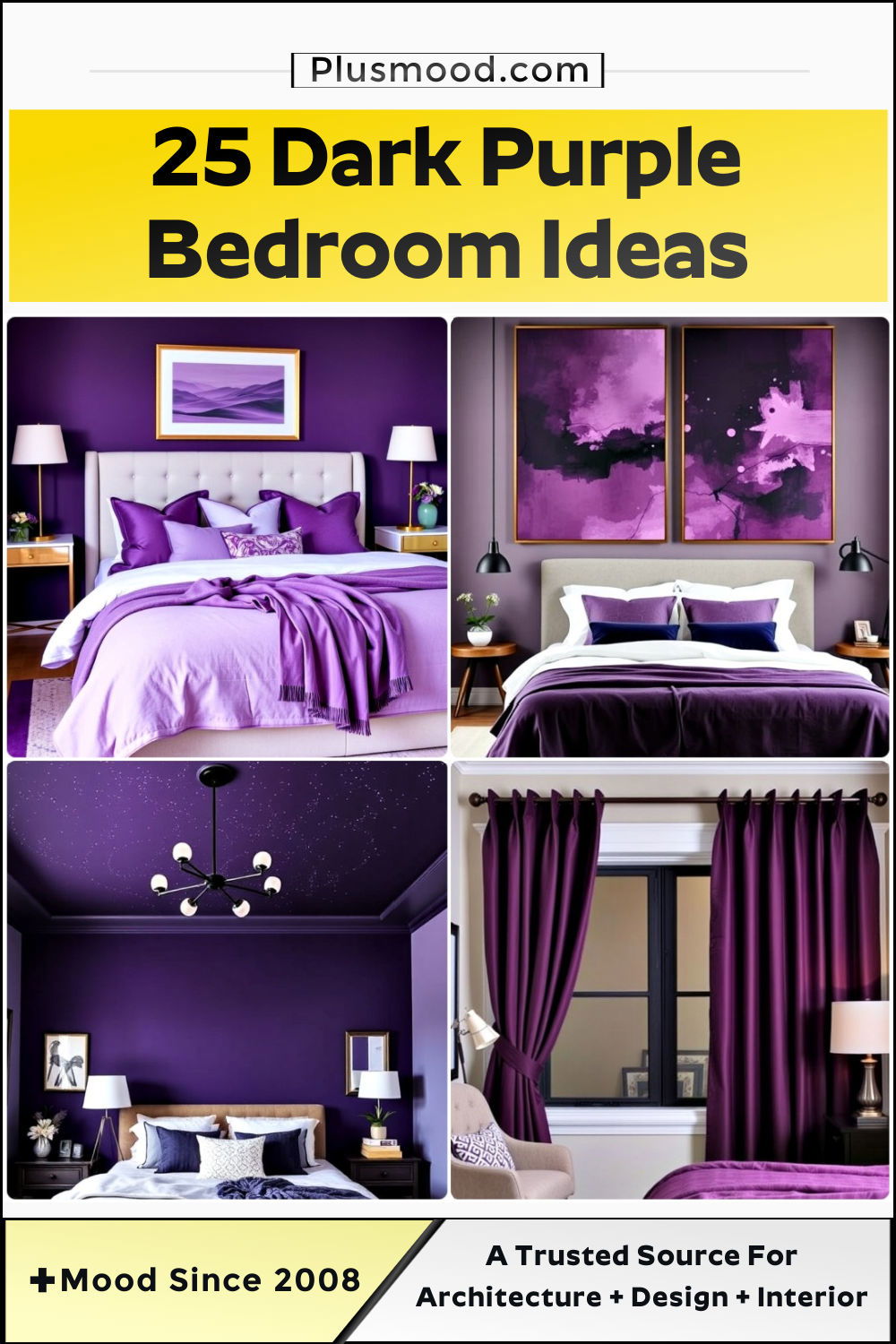 dark purple bedroom ideas and inspiration