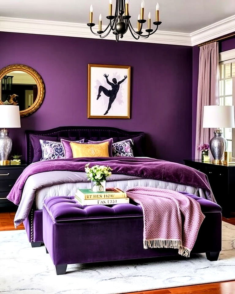 dark purple furniture accents