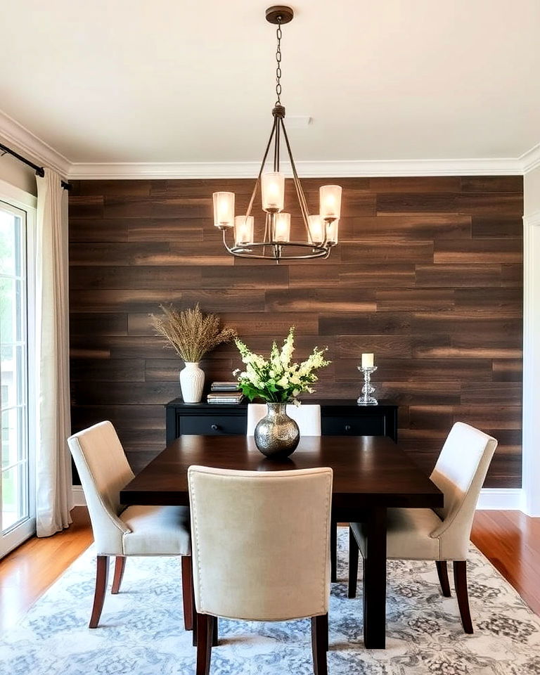 dark stained barnwood wall