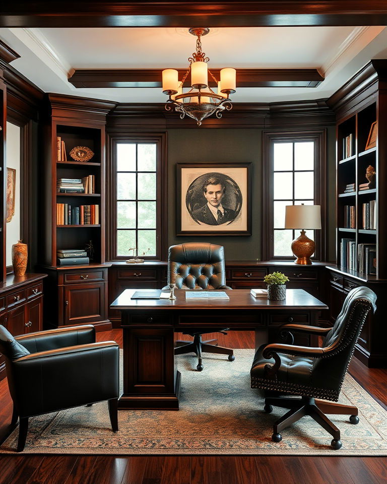 dark wood furniture home office for him