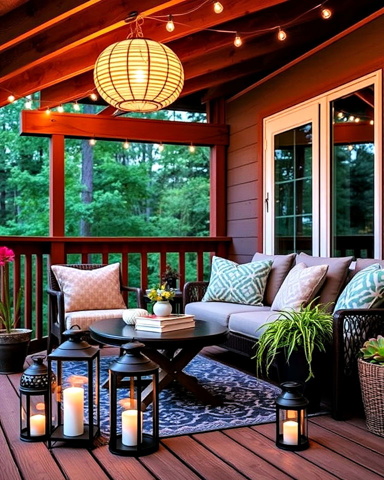 deck accent with lanterns