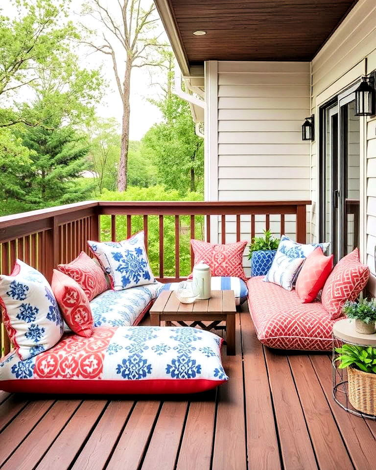 deck floor cushions for relaxed seating option