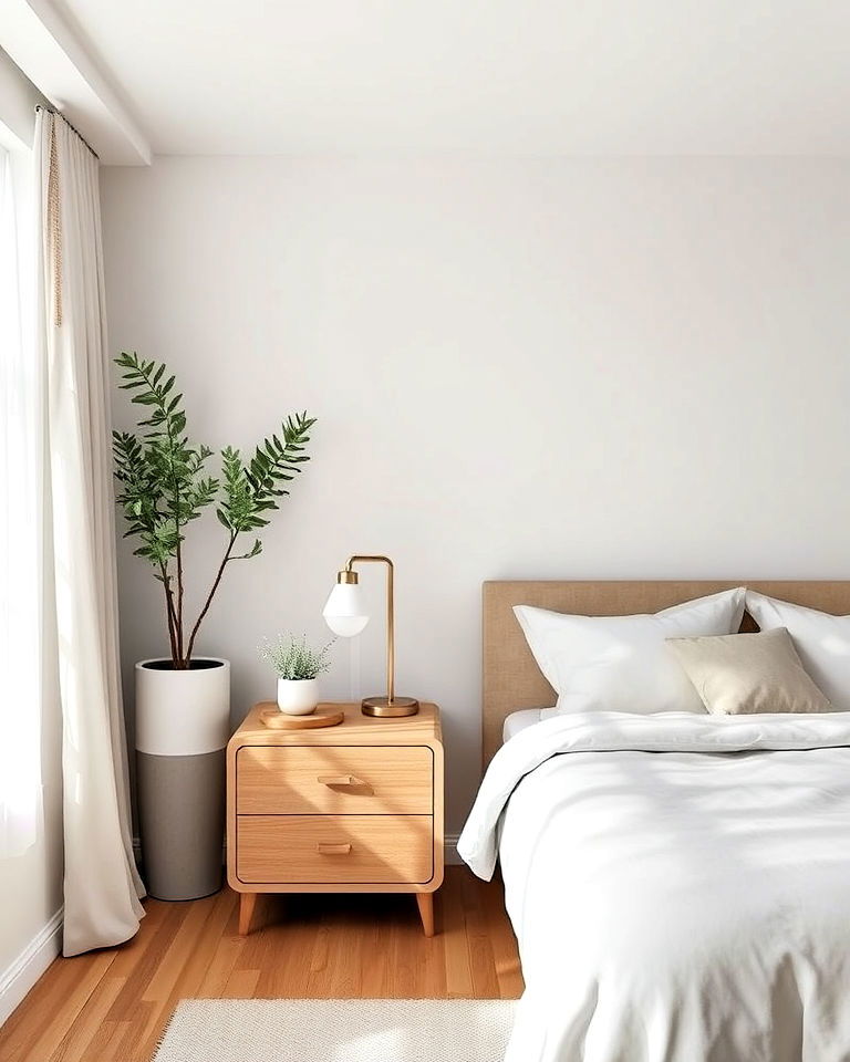decluttered surface for zen bedroom