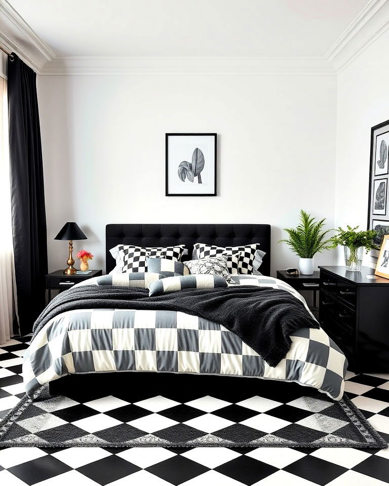 decorate with checkerboard patterns