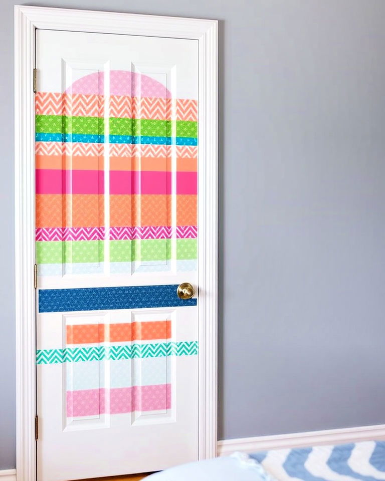 decorate with washi tape for bedroom door