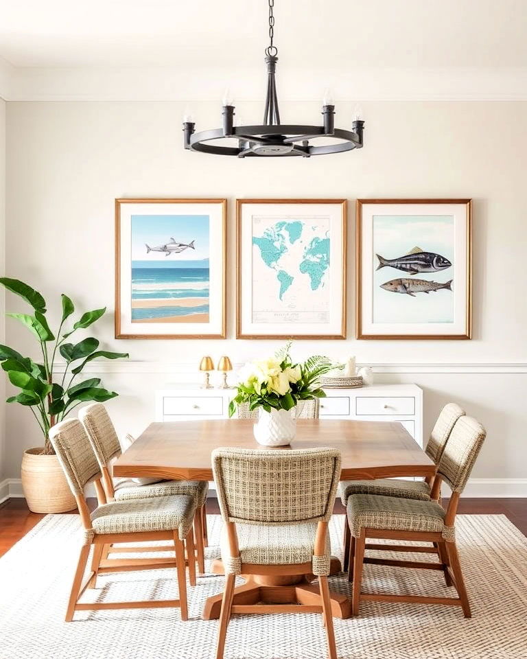 decorating with coastal art prints