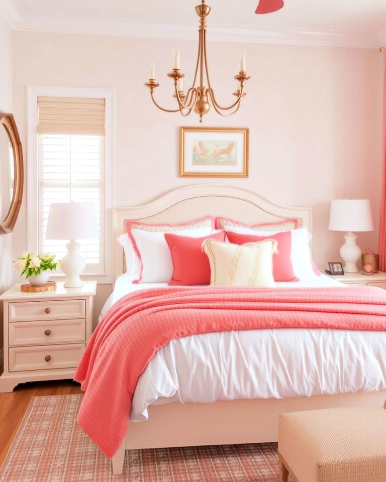 decorative coral pastel accents