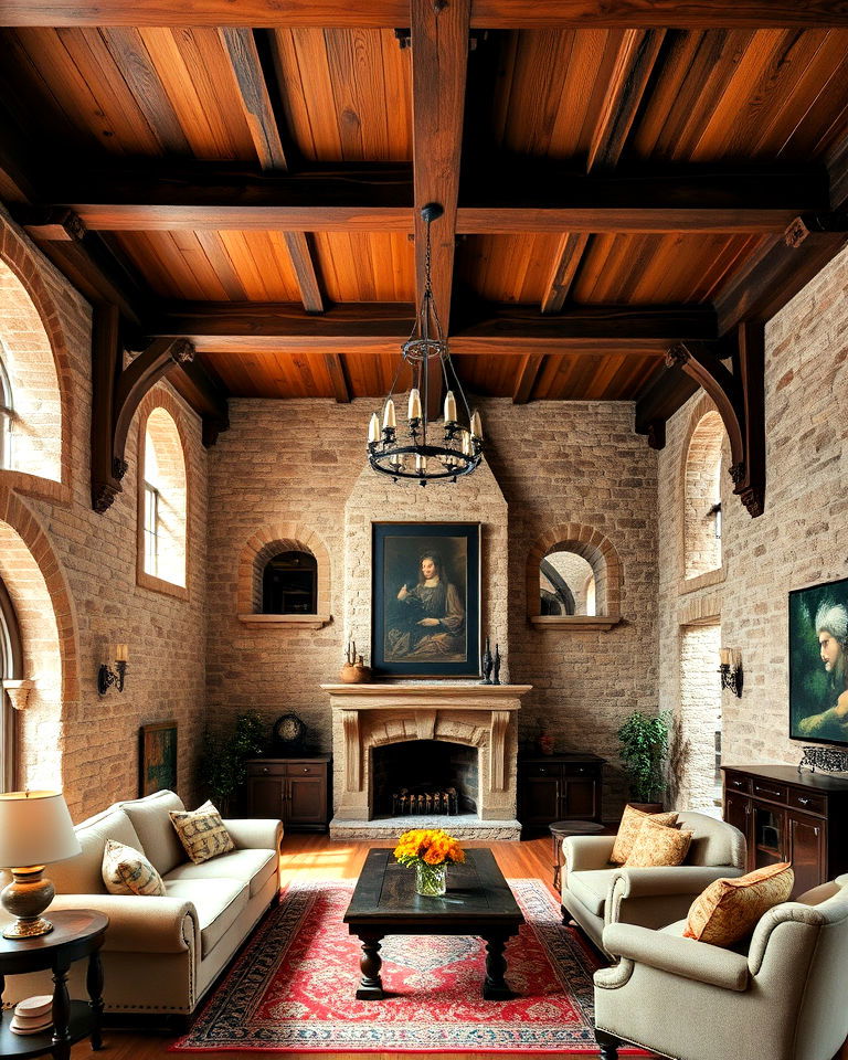 decorative living room wooden beams