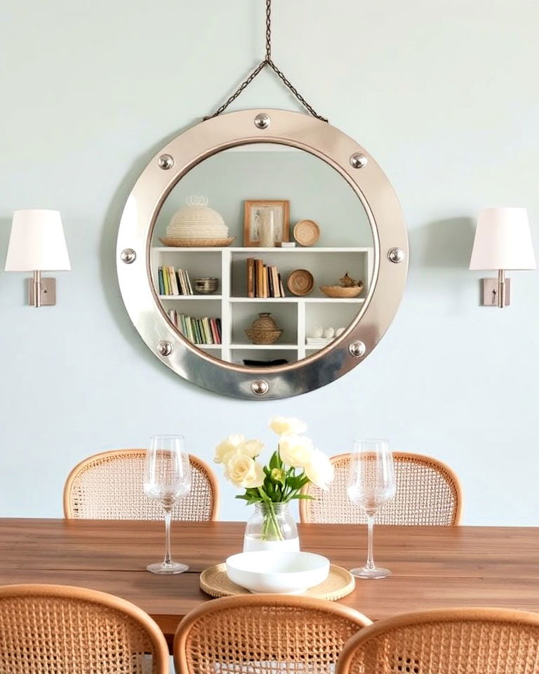 decorative porthole style mirror