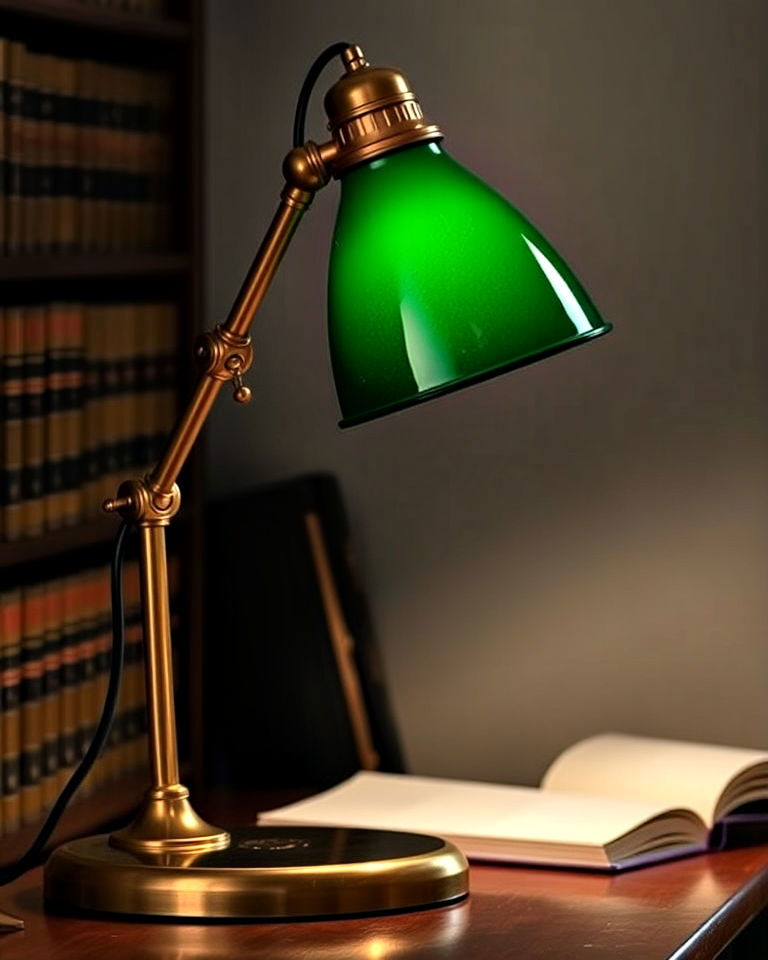 desk lamps with green shades