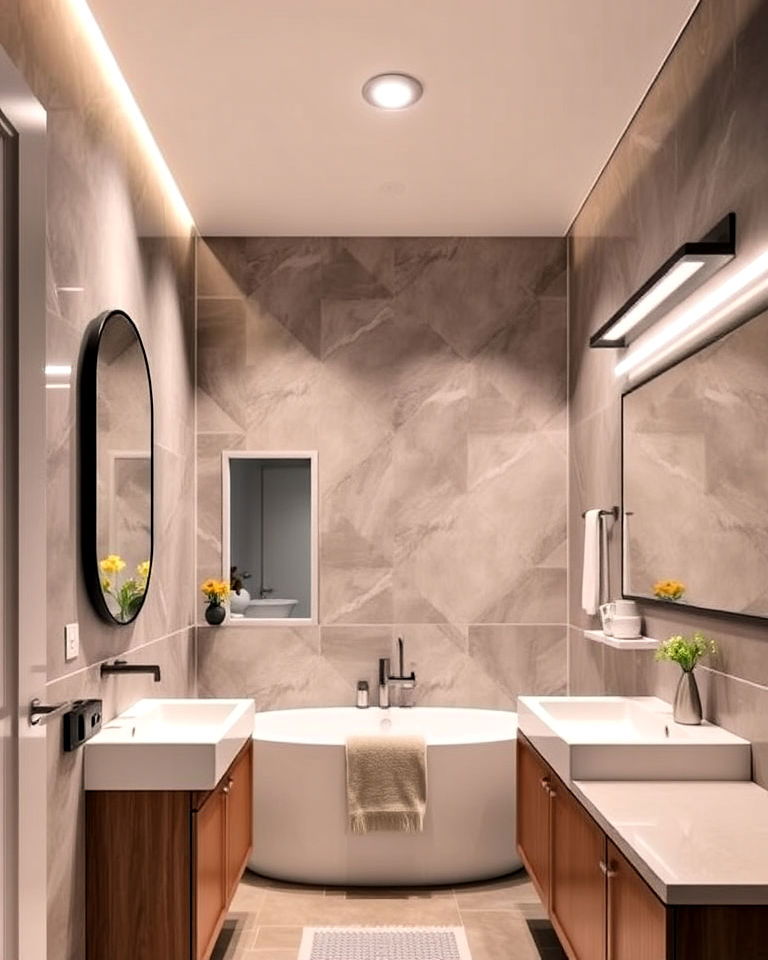 dimmable bathroom lighting for a softer glow