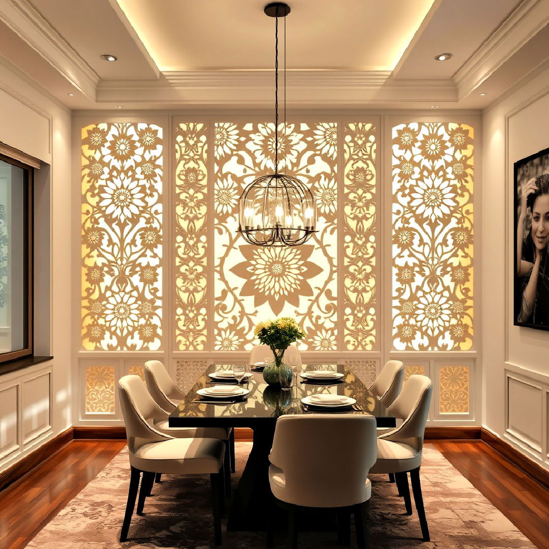 dining room artistic laser cut wall panels