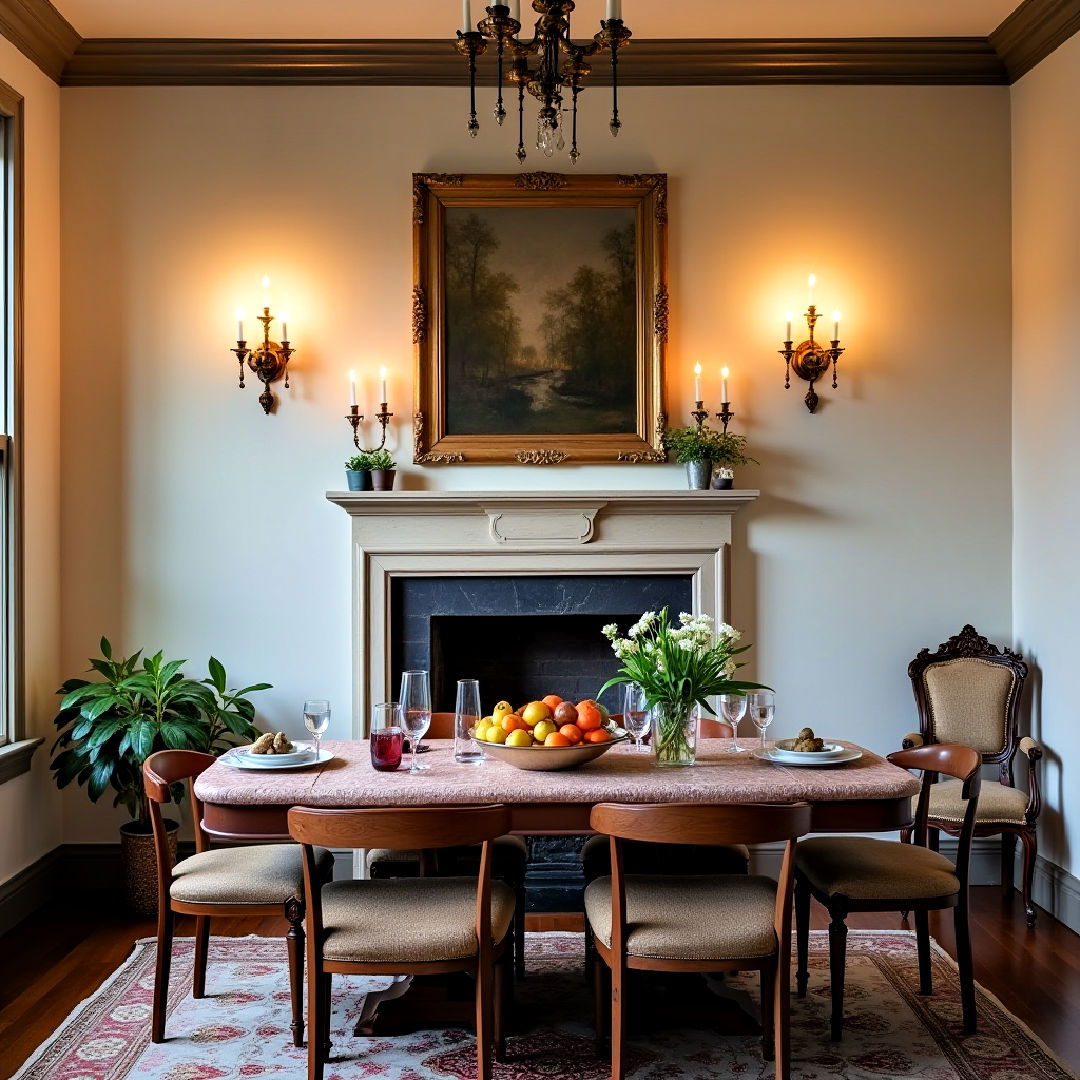dining room candlelit ambiance with sconces
