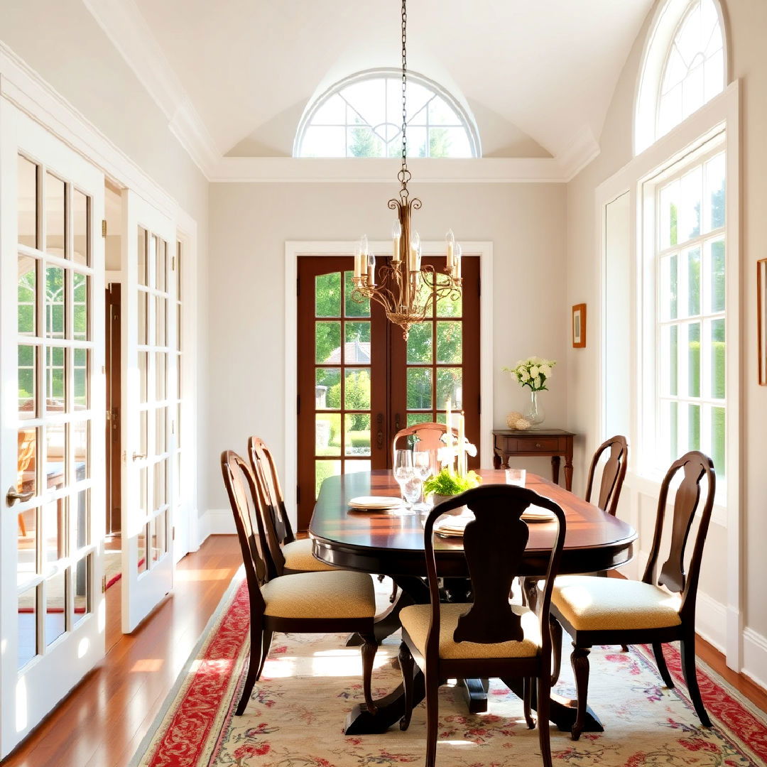 dining room french doors for natural light