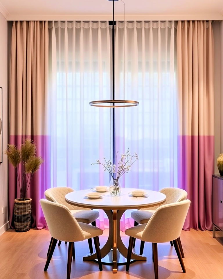 dining room ombre curtains