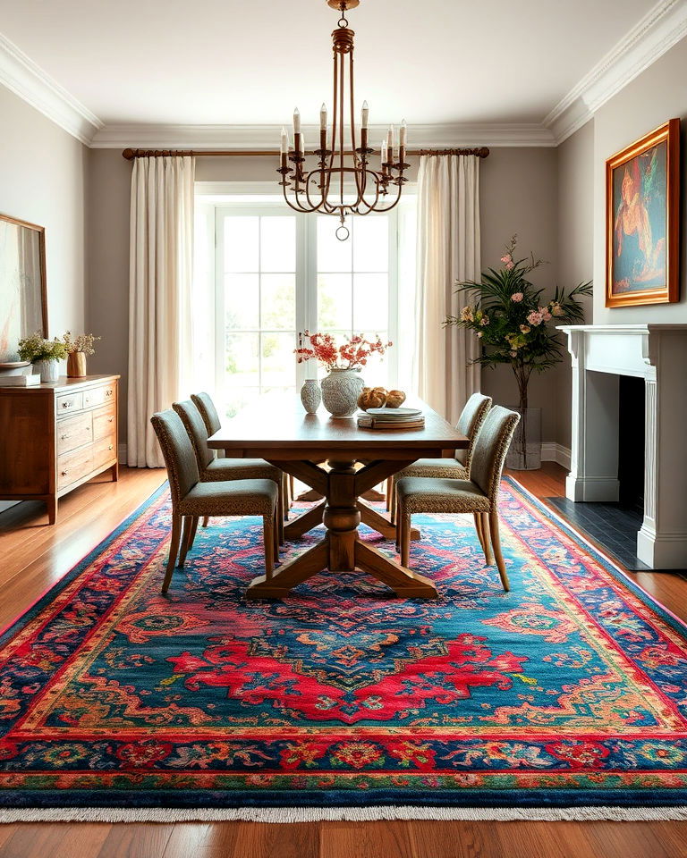 dining room overdyed rug