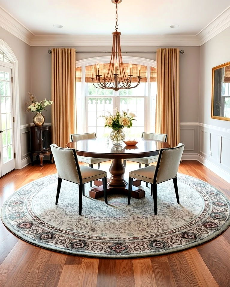 dining room round rug design