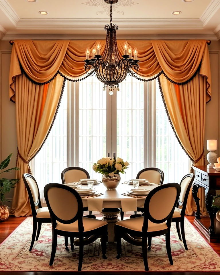 dining room silk curtains