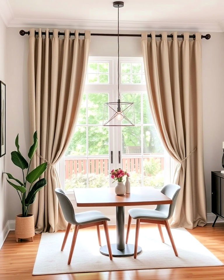 dining room tab top curtains
